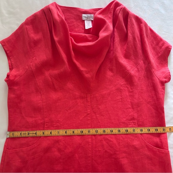 MOSAIC USA | Linen COWL NECK POCKET Shift Dress | Size Medium - Picture 10 of 13